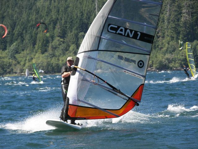 Pete Nori preparing to jibe in Course race on slalom gear(fast)
