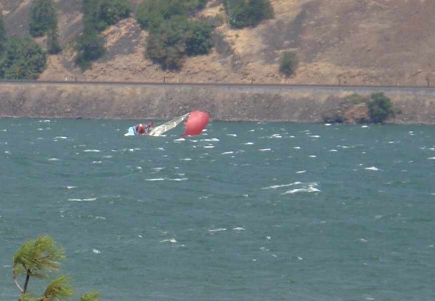 Knockdown in 40 knot gust
This crew spent about 5 minutes on their ear, effectively out of the race....
