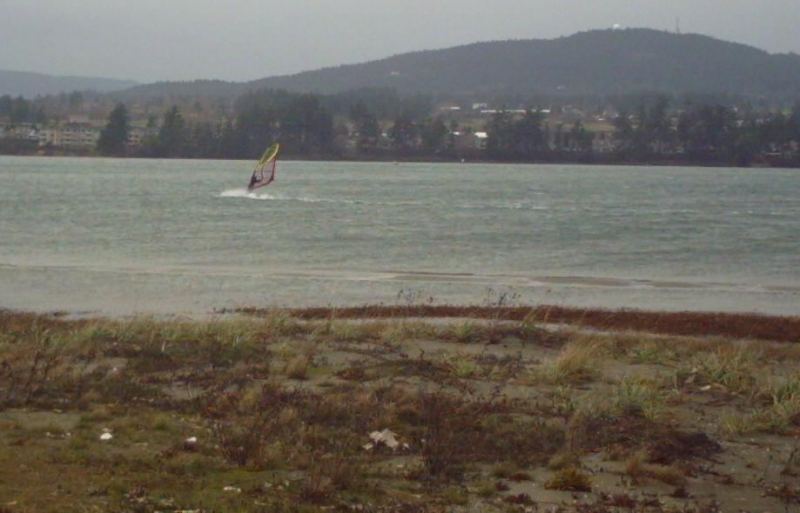 Louise jibing at Cordova Spit
