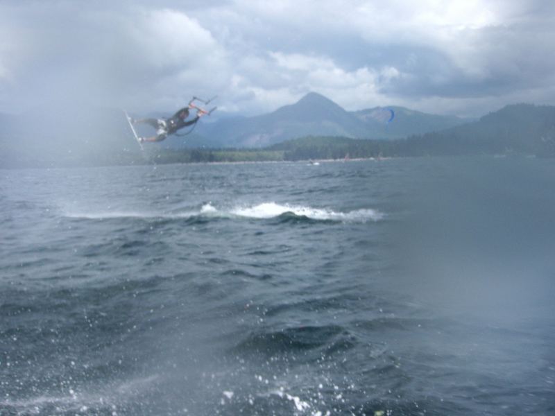 Colin going off
My shot of Colin going for a back roll with a kite loop thrown in.
Keywords: Kitesurfer cam