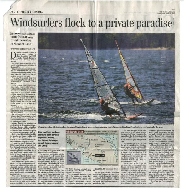 Globe and Mail Article on Nitinat Lake
