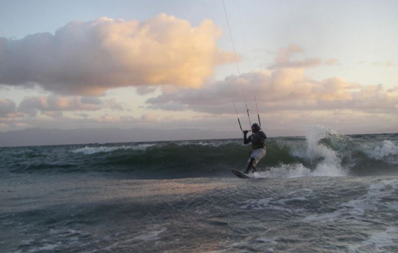 Kevin Vowles ripping it up in the sunset at Gordos.
