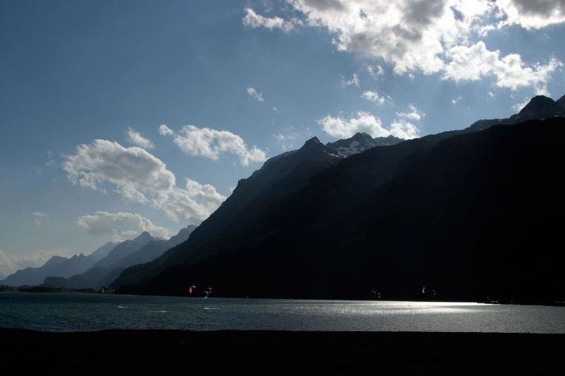 Lake Silva, Switzerland
This is a lake in Switzerland. 2000 meter kiting and windsurfing.
