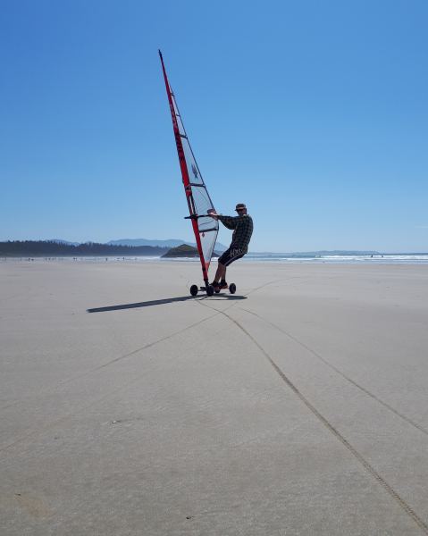 Dunkinguy slaying the lowtide sand at LB
