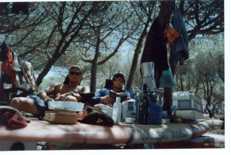 Dunkin guy and me chilling at Guincho campsite.
