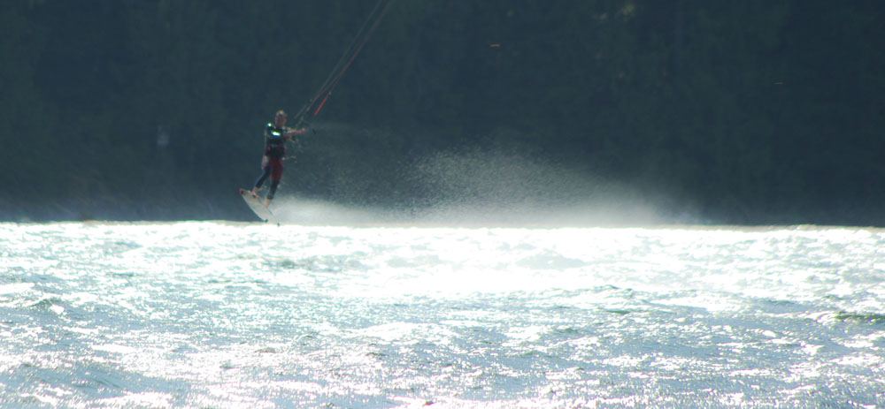 Warm Wild Winds in the Alberni inlet
Skeltic (Matt) demonstrating the Tyndall effect with the spray in the sun and wind
