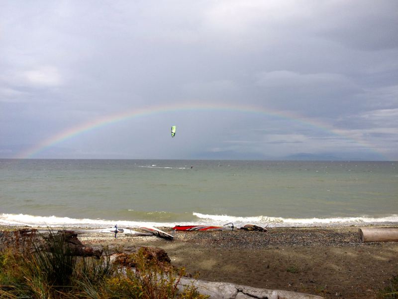 SP Sept 22 2014
Pete catching the tail end of the wind at SP. Amazing rainbow!
