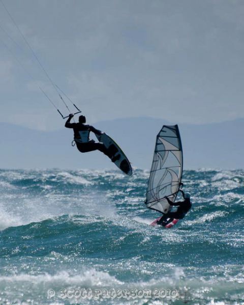 Dave Jumping with Windsurfer
superdave jumping with a windsurfer in the background(not sure who it is) 
