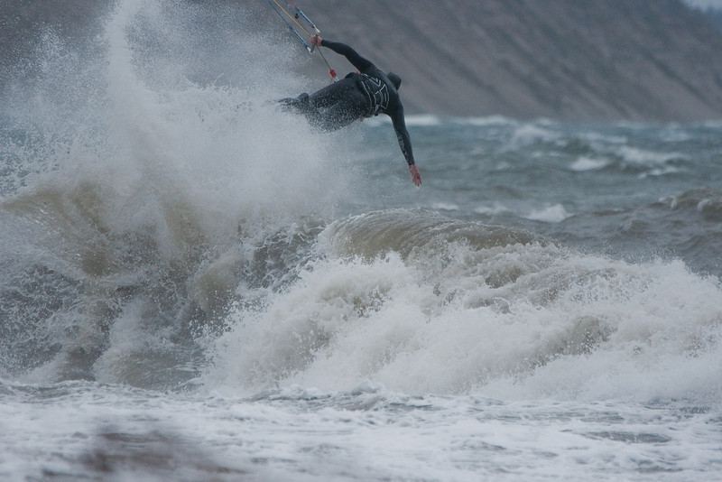 KAPOW!
Mother Nature won in this meeting.  Dave got tossed into multiple spins in the air.  The next pic was a second or so later.
