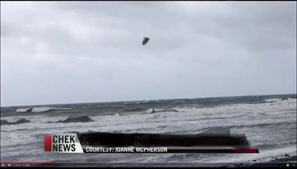 Big Thursday
Gnarf made the news -- on his 5m in the storm of the year (so far).
