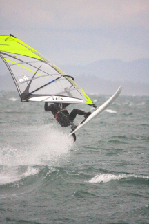 Wind surfing at Willow beach on the 24th Dec
