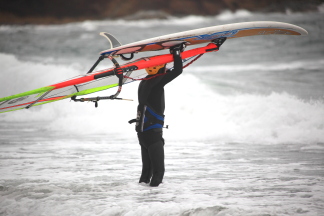 Wind surfing at Willow beach on the 24th Dec
