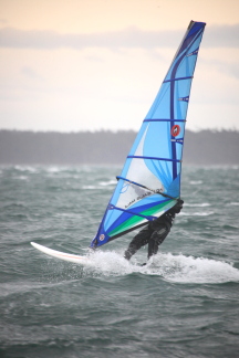 Wind surfing at Willow beach on the 24th Dec
