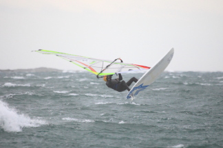 Wind surfing at Willow beach on the 24th Dec
